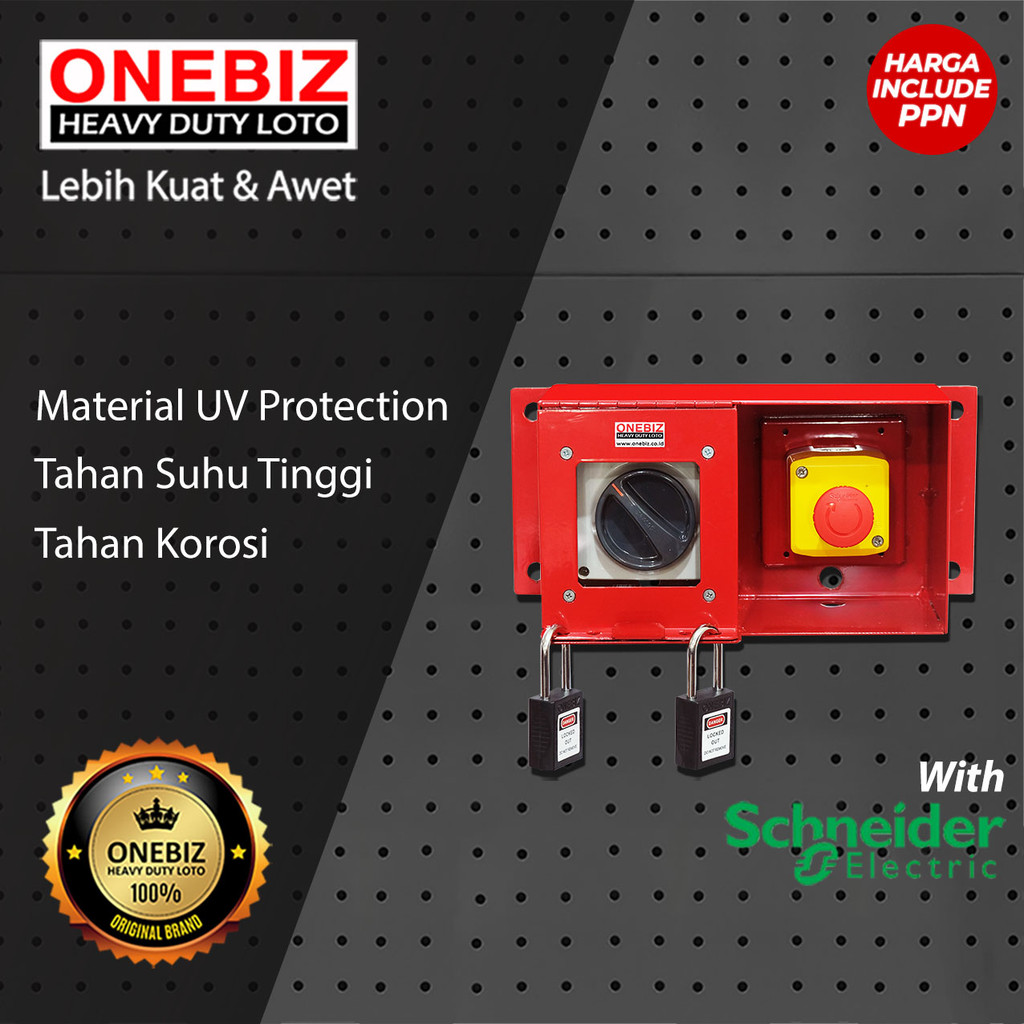 ONEBIZ Loto Box Heavy Duty – Kotak Keamanan dengan Button Switch & Emergency + Kunci