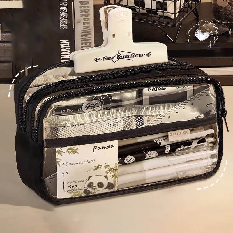 

6.6 Tempat Pensil Lucu Kotak Pensil Aesthetic Muat Banyak Pensil Case Besar Transparan Pencil Case Biru Tas Alat Tulis Sekolah Pen Pouch Desk Organizer Stationary 6.6