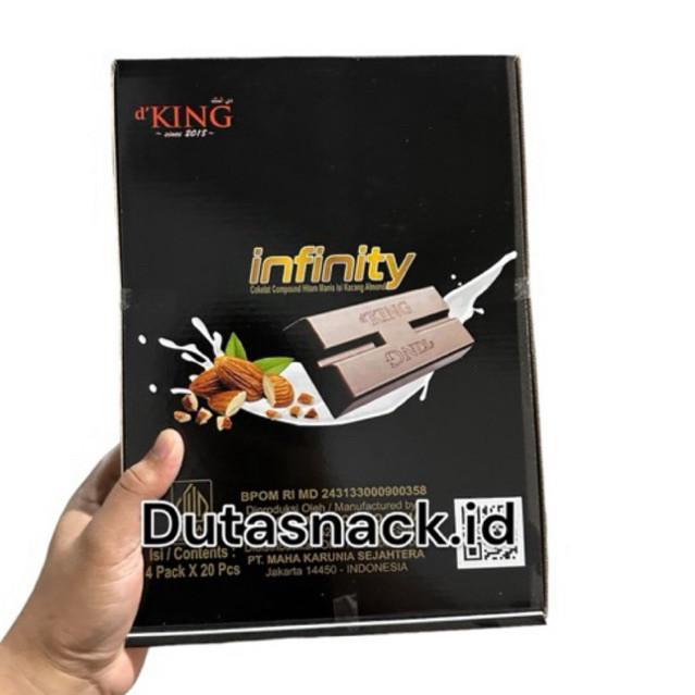 

1 karton coklat almond isi 80 batang infinity