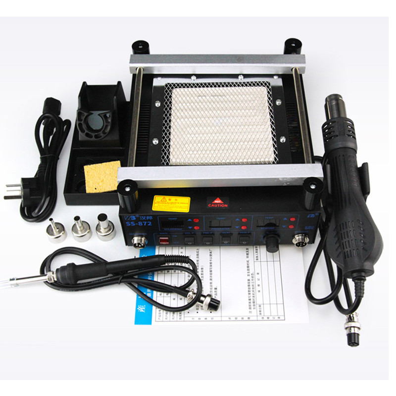 SS-872 New Smd Desoldering Soldering Iron Infrared Hot Air Bga Soldering Rework Station 3 in 1 for m