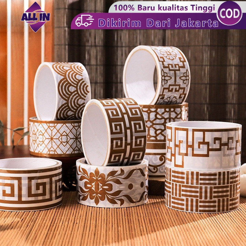 

15M Journal Gift Premium Stiker Tape Selotip Motif Bahan Kertas Washi Warna Warni Tape DIY Scrapbook