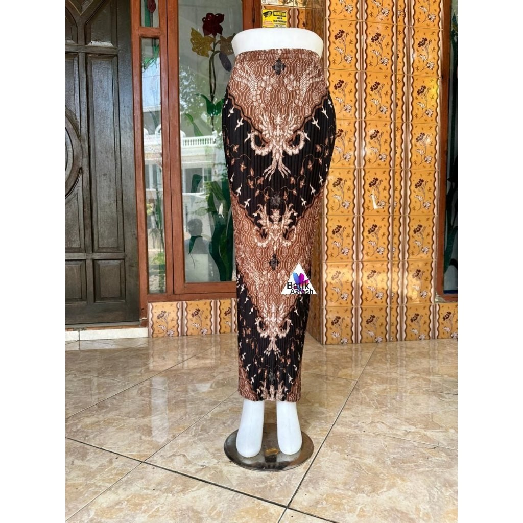 PROMOBOOM Rok plisket bawahan kebaya kondangan wisuda tunangan formal Batik keris sungai