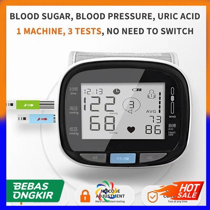 GUP-W5 Tensimeter Digital Pengukur Tekanan Darah Gula Darah
