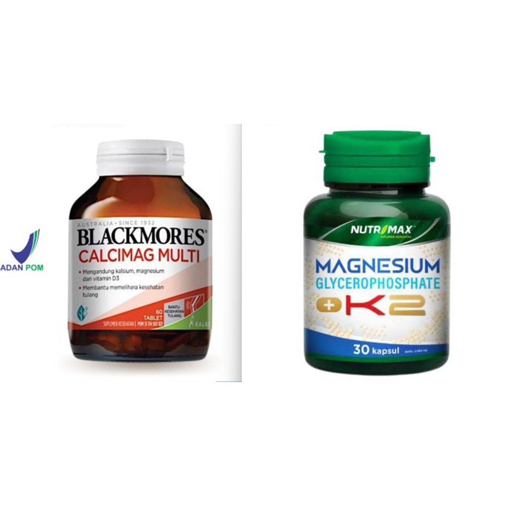 Paket Bundling Blackmores Calcimag Multi 60 Tablet + Nutrimax Magnesium + K2 30 Tablet
