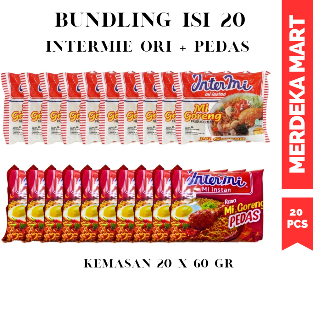

(20 PCS) MIE INTERMIE DAN EKOMIE GORENG ORI PEDAS MIX