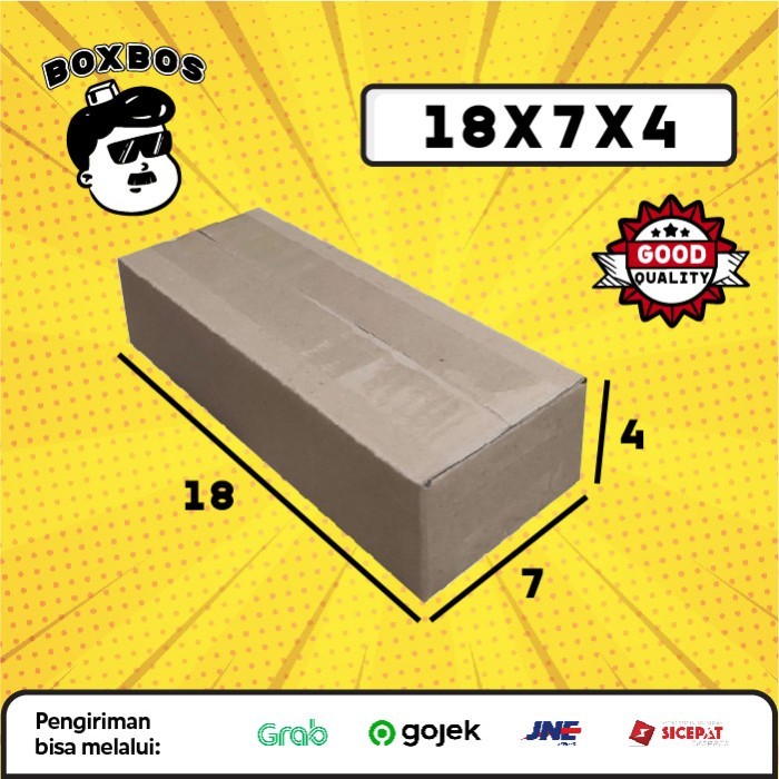 

KARDUS BOX uk 18x7x4 CM Kotak Packaging Corrugated SHEET POLOS