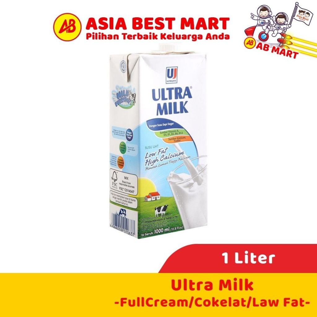 

Ultra Milk 1 Ltr Low Fat Cokelat Full Cream / Susu Uht Cair