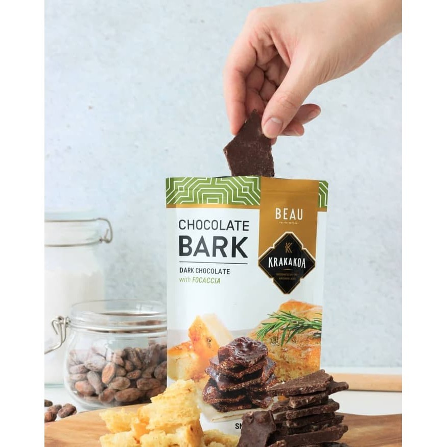 

Krakakoa BEAU FOCACCIA Dark Chocolate Bark 100g Snack Cokelat