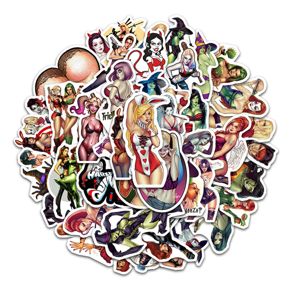 

10/30/50/100PCS Anime Hentai Sexy Waifu Stickers for Phone Suitcase Luggage Car Water Bottle Waterproof Pinup Bunny Girl Sticker