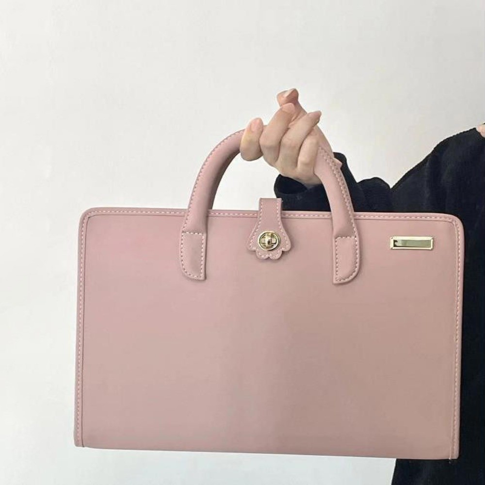 

Simple PU Laptop Sleeve Pink with Handle Laptop Bag Laptop Protective Case for for Macbook,Lenovo,Xiaomi,Huawei