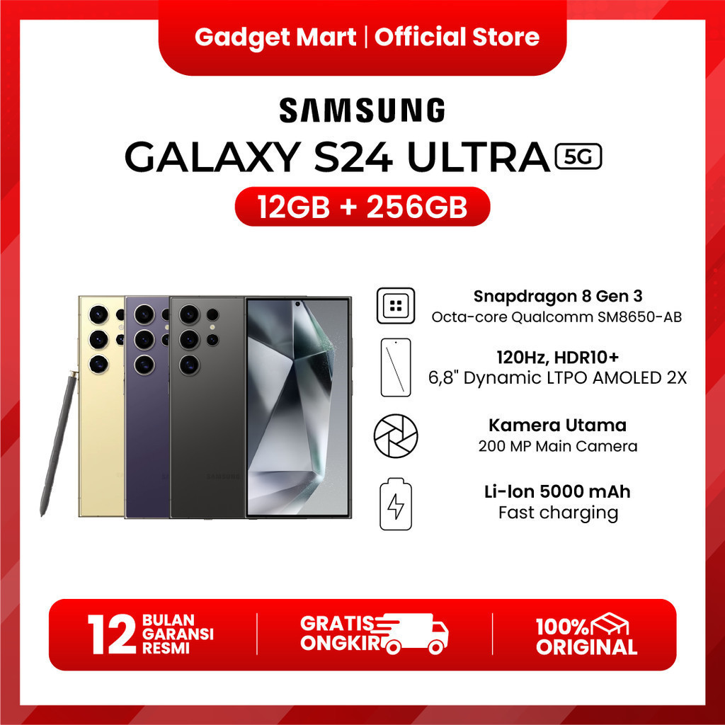 Samsung Galaxy S24 Ultra 5G 12/256GB - Garansi Resmi