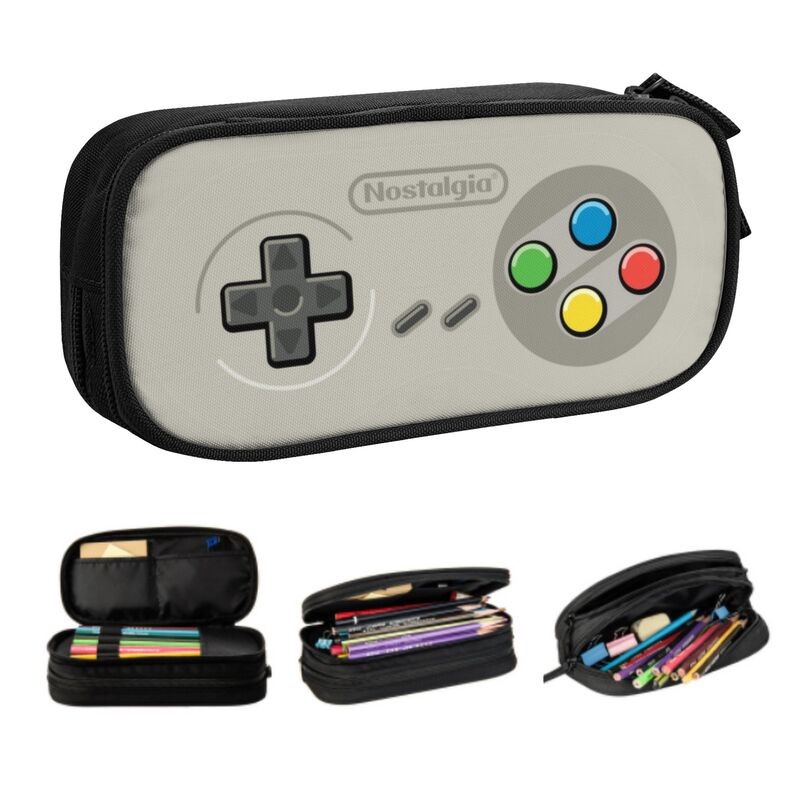 

Custom Retro Game Controller Pencil Cases for Boy Girl Big Capacity Video Games Pen Bag Box Stationery