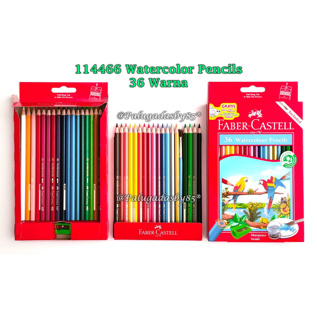 

(1 Set) GROSIR Pensil Warna FABER-CASTELL 114466 Watercolor 36W Panjang / Pensil Warna Cat Air Faber