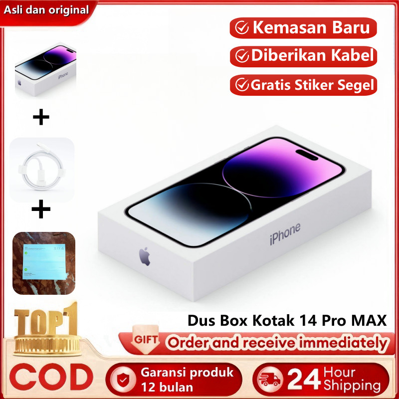 

Grosir kotak iPhone 14 pro max Dus Box Kotak 14 Promax kemasan baru i14 ProMax + kabel data, stok banyak tersedia
