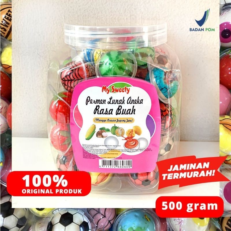 

PERMEN LUNAK ANEKA RASA BUAH isi 50 pcs(BPOM HALAL)
