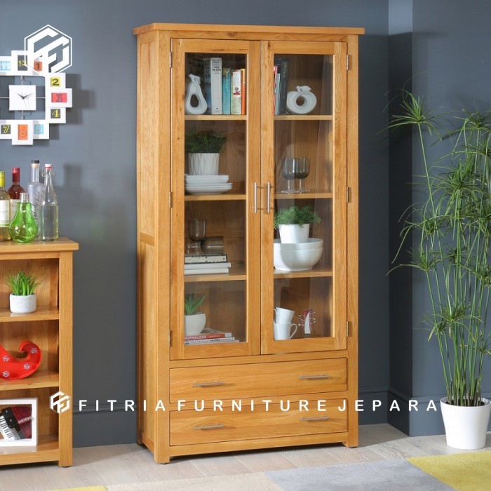 lemari hias ruang tamu jati Cabinet kayu jati lemari hias 2 laci