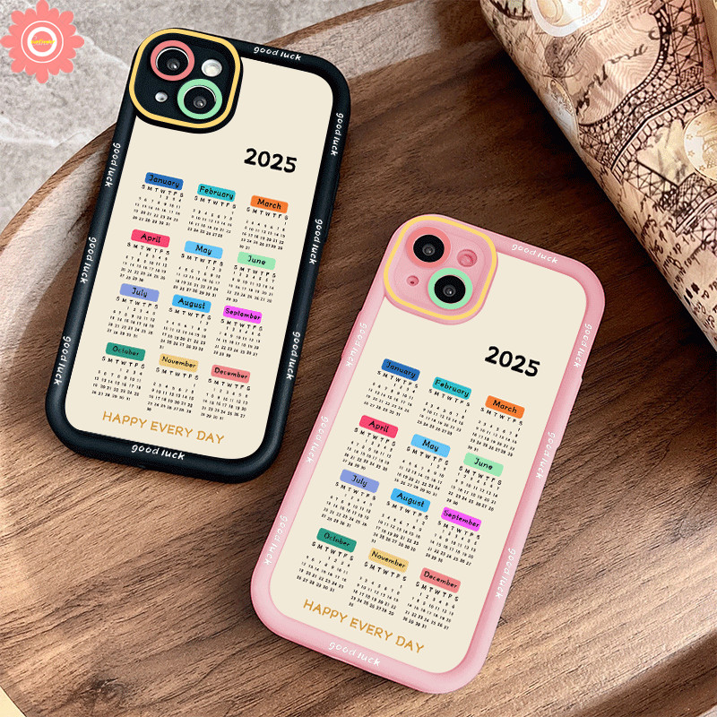 Case HP Untuk IPhone 7Plus 15 11 12 13 14 Pro Max XR 7 15 6 6S 8 Plus X XS Max SE 2020 Kalender Fash