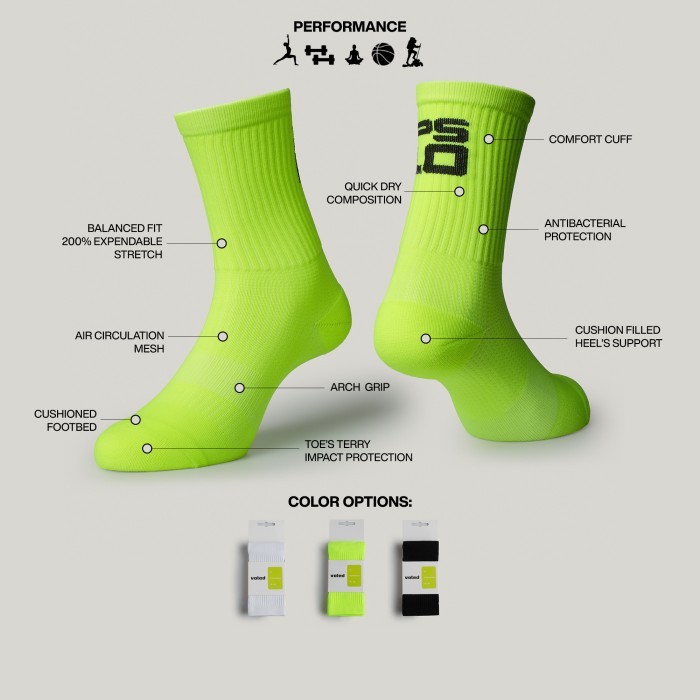 Voted Socks Kaos Kaki Olahraga Peleton Series Bundling - 2 SET WHITE