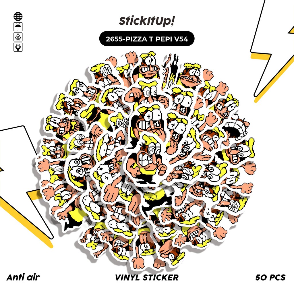 

COD✨ 50 Pcs Stiker PIZZA T PEPI V54 Lucu Anti Air Untuk Dekorasi Notebook Sepeda Skateboard Handphone DIY