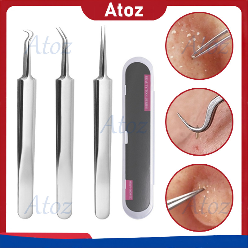 alat capit untuk menghilangkan komedo/komedo stainless steel blackhead tweezer/penjepit komedo