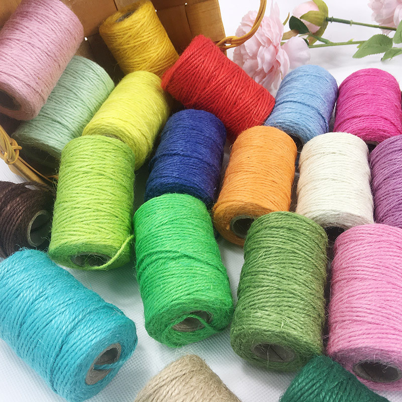 

100M Natural Burlap Hessian Jute Twine Hessian Cord Hemp Rope Gift Packing Strings Christmas Event & Party Supplies Decor