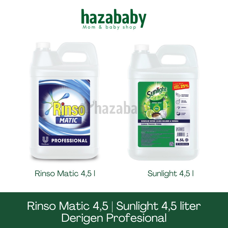 Rinso / Sunlight / SuperPell Matic Professional Deterjen Laundry Cair 4.5 L 4.5L Jerigen