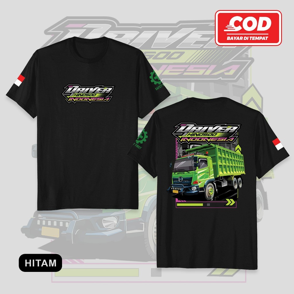 Kaos Driver Muda Indonesia (Driver Truck Hino 500) Baju pria dan wanita cotton 24s tersedia 12 warna