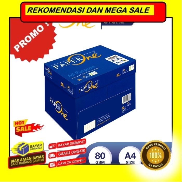 

Rekomendasi Terlaris PaperOne Kertas A4 80gr All Purpose 1 Box (2500 lembar) Kertas HVS Promo