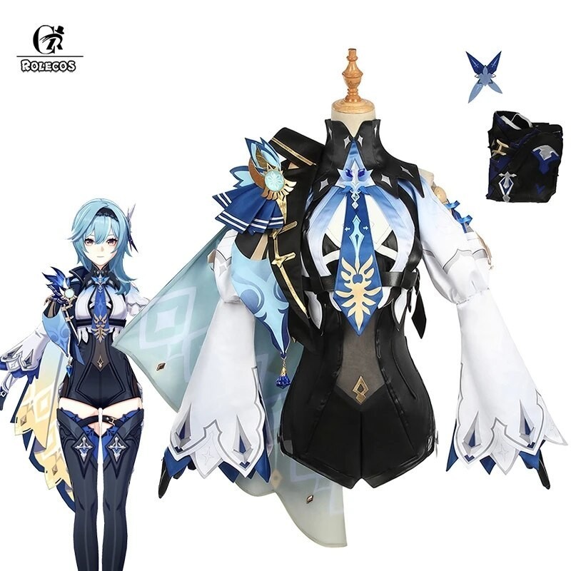 ROLECOS Genshin Impact Eula Cosplay Costume Uniform Cosplay Costume Women Halloween Party Outfit Gam