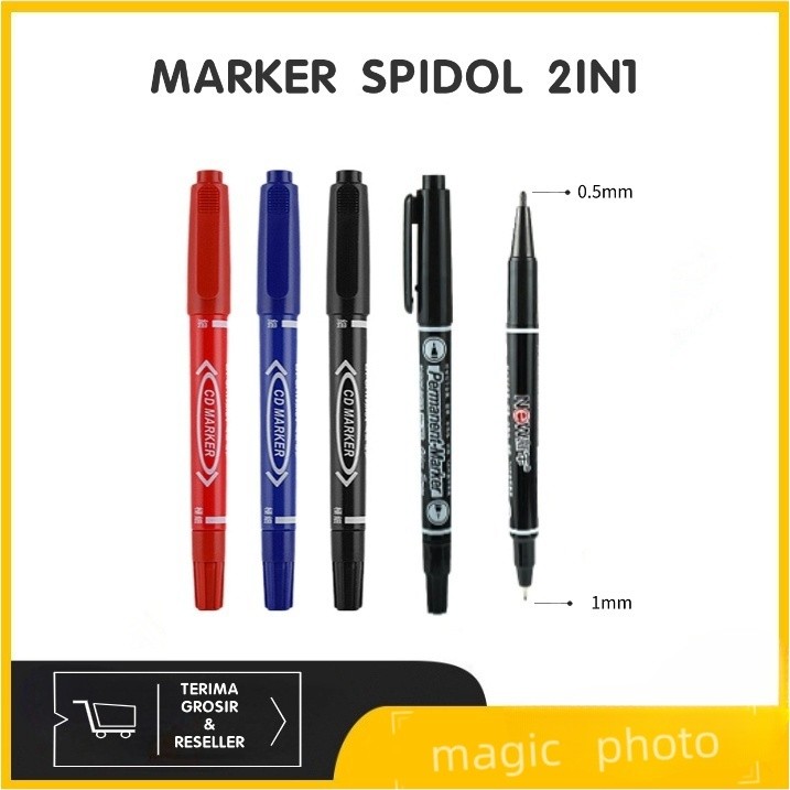 

MP Marker Spidol 2 kepala / Pulpen Spidol Mewarnai 2 in 1 2 Tip
