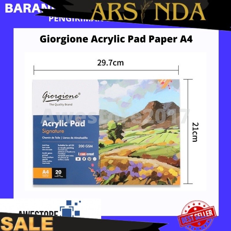 

READY G-AC20 Giorgione Acrylic Oil Paint Book Canvas Pad Cat Minyak Akrilik AWES