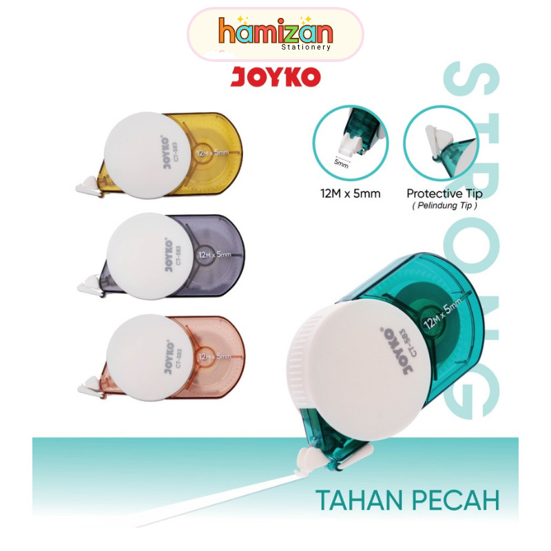 

( 1 pcs ) CT 583 Correction Tape / Pita Koreksi Joyko Tipx CT-583 Ct583 12M x 5mm / Pita Koreksi Correction Tape Joyko CT-583 Strong Murah Berkualitas
