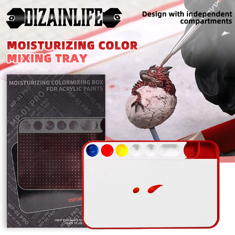 

DSPIAE Water-based Paint Set Hand-painting Wet Palette Coloring Tool Pigment Toning Moisturizing Box Portable for Tool Hobby DIY