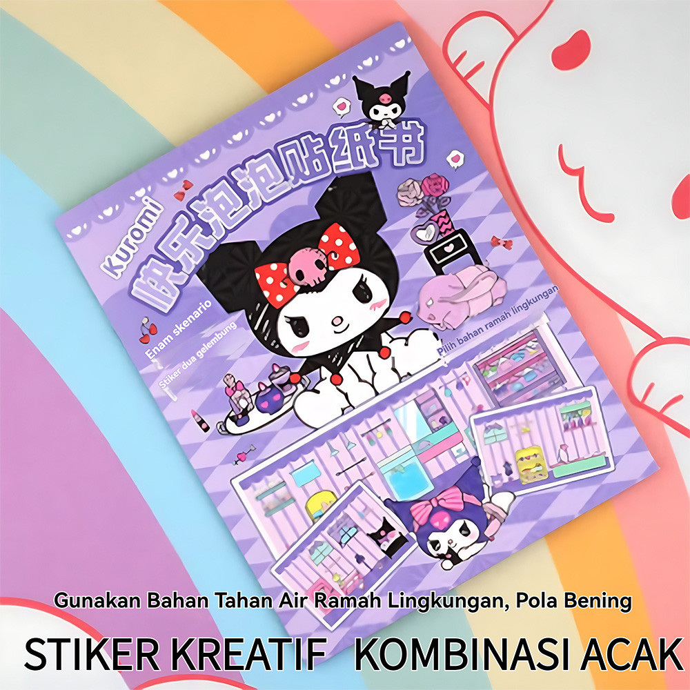 

Kuromi Buku Sticker Buku mainan magnetik Ukuran super besar Anak Quiet Book Aesthetic DIY Buku Edukasi Puzzle