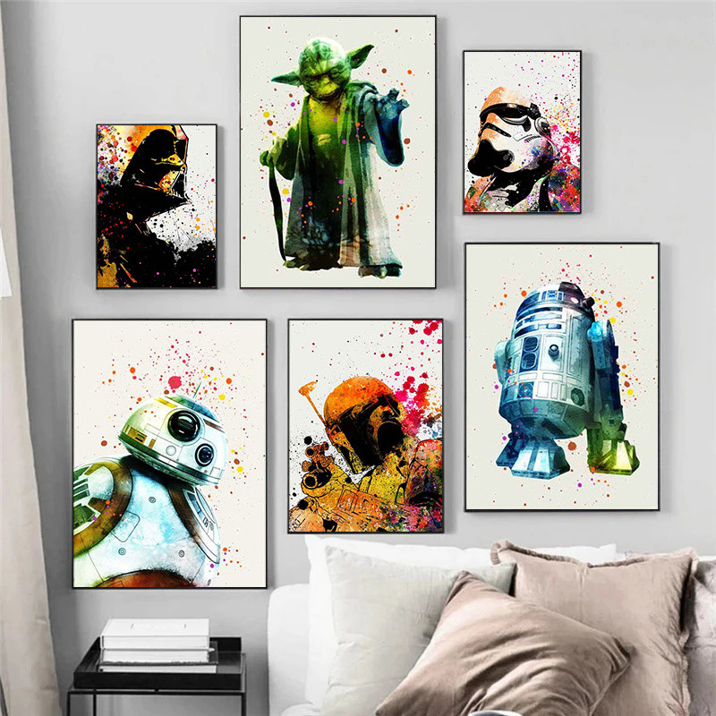 

Oil Painting By Number Disney Cartoon Star Wars Darth Vader Yoda DIY Hand Painted Canvas Paint By Number Home Decor Gifts