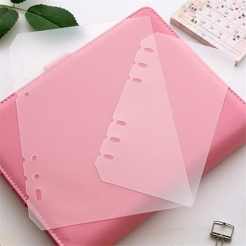 

2pc/lot A5 A6 PP 6 Ring Binder Organizer Divider Separator Board Inner Paper Agenda Planner Notebooks for Students
