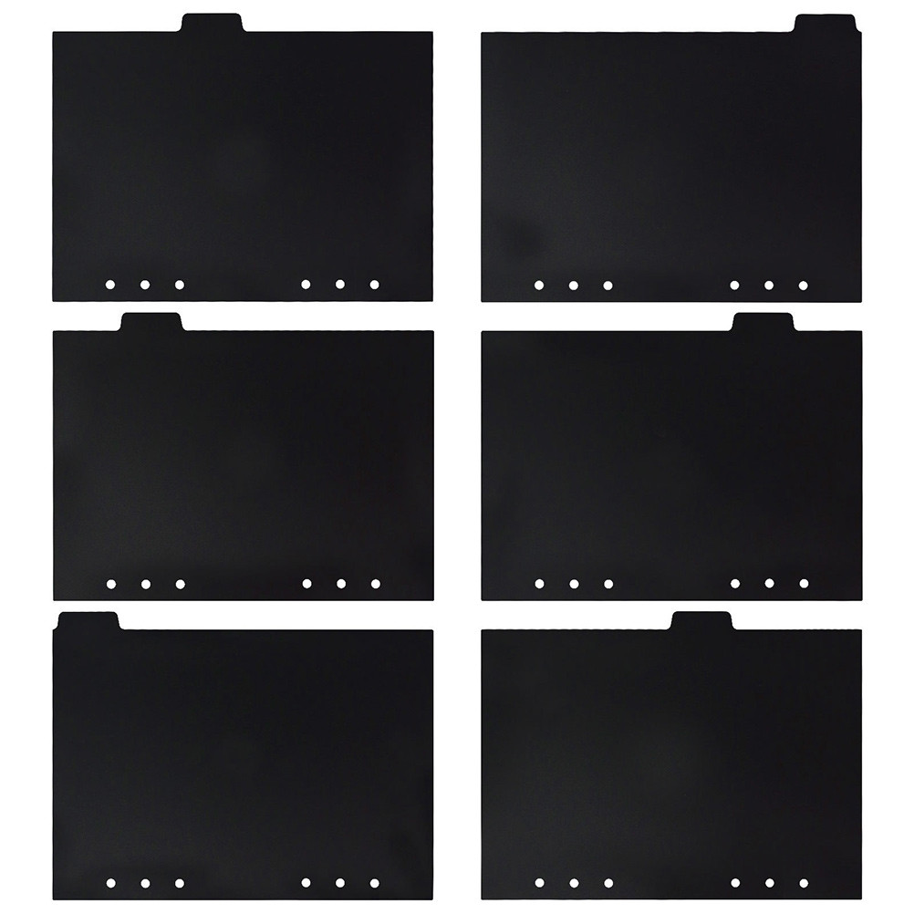 

6 Pcs A4 Notebook A5 Page Dividers Automatic Binder with Tabs Notepad Black Colored Markers Binder Index Dividers Office