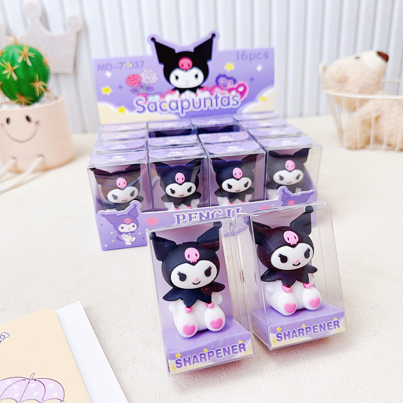 

THE VIRAL STORE Karet Penghapus Setip Hapusan dan rautan Serutan 2 in 1 Karakter miniatur Sanrio kuromi
