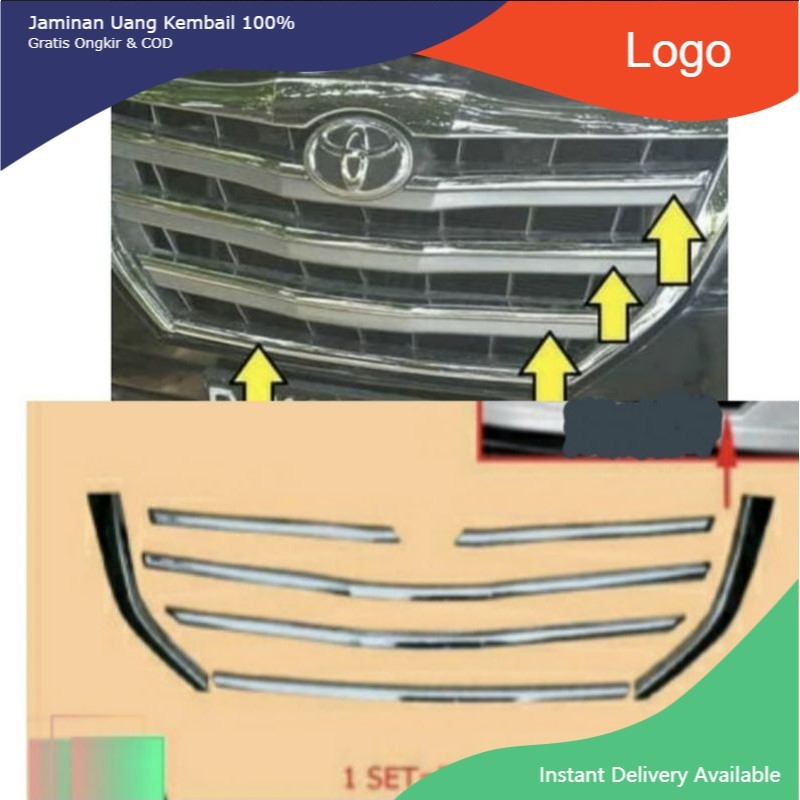 List grill chrome Grand Innova 2014-2015. Khairun_Variasi