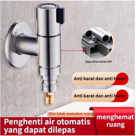 stop kran 1/2 stop kran 1 cabang stainless sus 304 freed