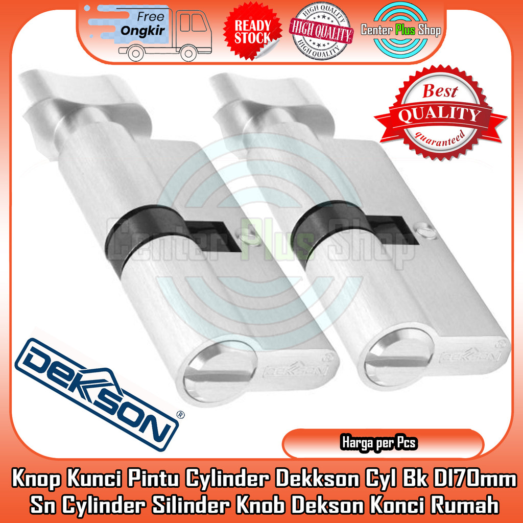 Cyl Bk Dl70mm Sn Knop Kunci Pintu Cylinder Dekkson Silinder Knob Dekson Konci Rumah Alumunium Alumin