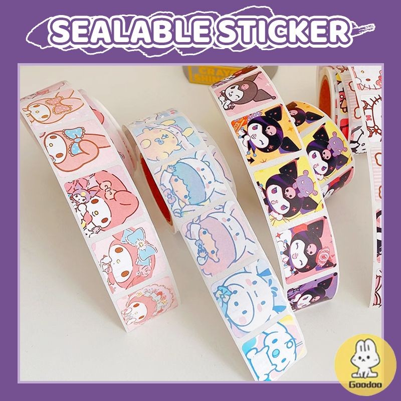 

[COD] Stiker gulung kartun lucu stiker penyegel bentuk persegi dekoratif kreatif -GD