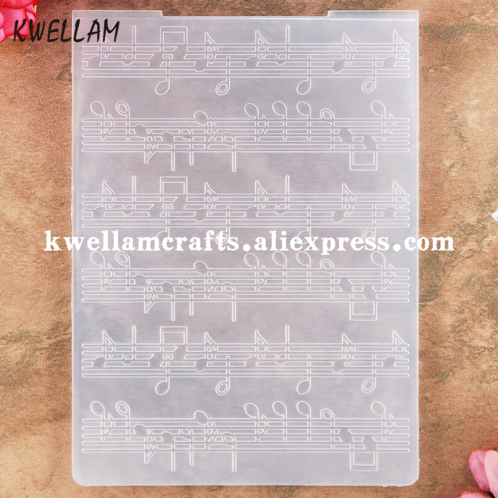 

Musical Note Sheet Music Plastic Embossing Folder For Scrapbook DIY Album Card Tool Plastic Template 10.4x14.5cm KW9060406