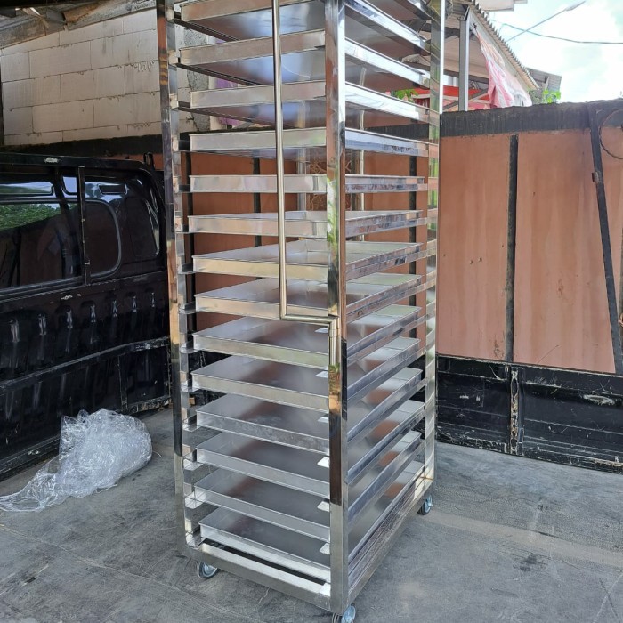 Rak troly susun / Rak Loyang Kue Bakery - 17 Susun
