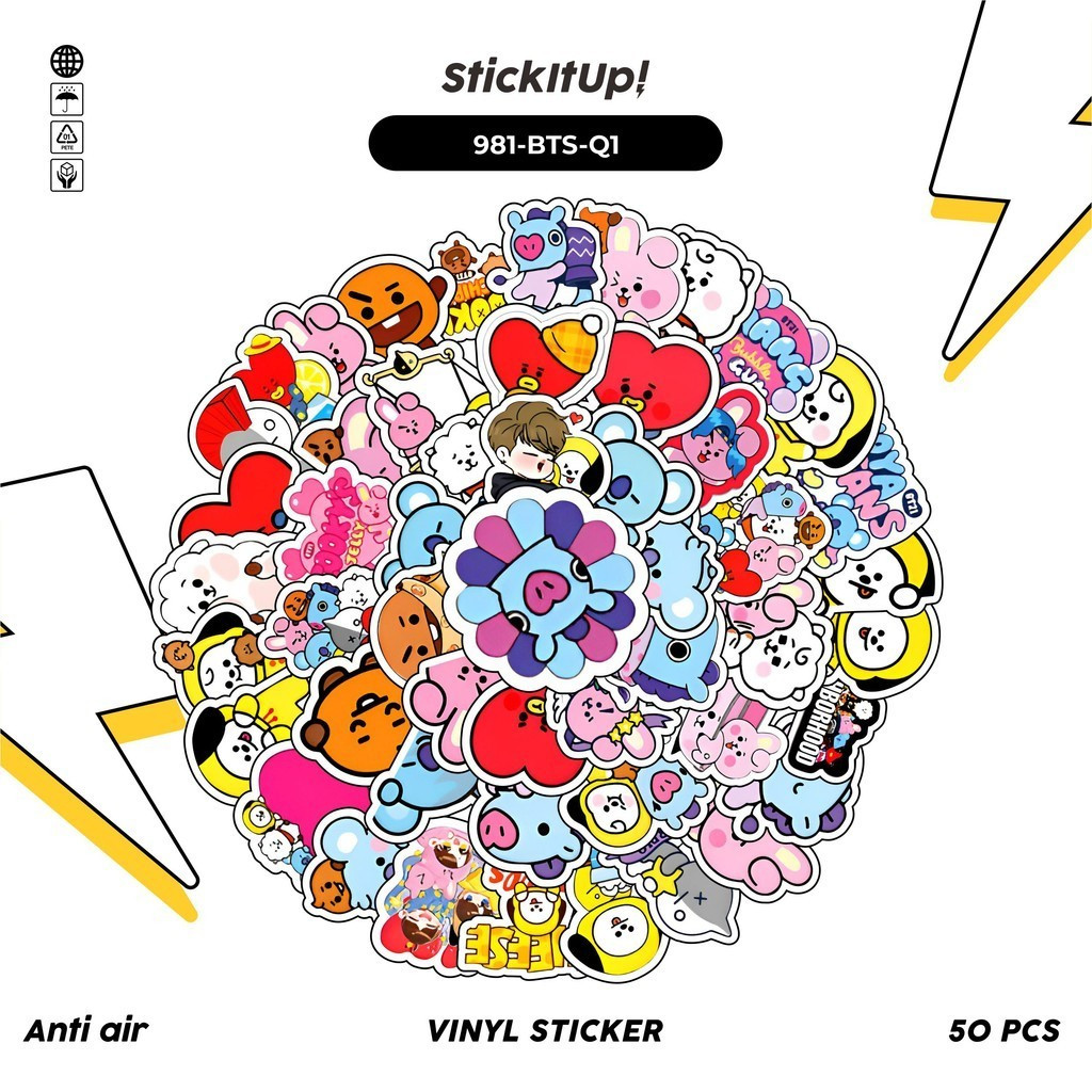 

TERLARIS PREMIUM COD 100 Pcs Stiker Pack KPOP BTS BT21 K-POP Korea Bias Lucu Aesthetic Vynil Waterproof untuk Freebies Sticker Buku Journal Casing HP Laptop