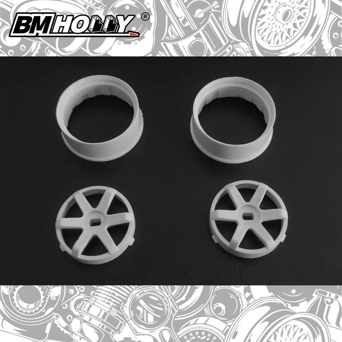 BM RACING AWD 22MM NARROW WHITE TE37 SET (2) #BM-AWD-TE37-22N-W