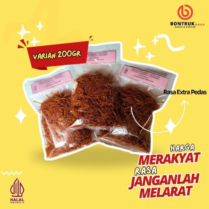 

Cemilan Singkong Bontruk Onah Pedas Gurih Daun Jeruk Chili Oil Snack Food Kripset BONTRUK ONAH