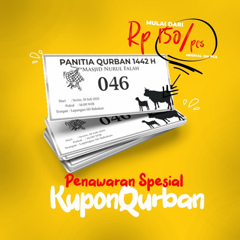 Cetak Voucher Kurban / Kupon Qurban Custom