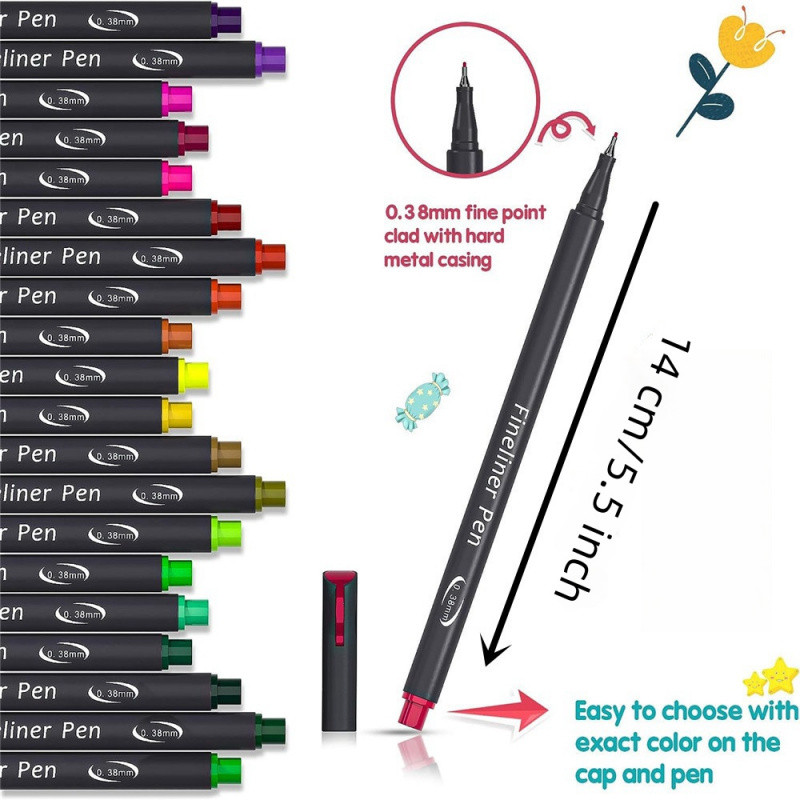 

12-100pcs Colorful Line Drawing Pen Set Micro Tip Fineliner Pen Drawing Painting Sketch Fine Art Marker Office School Stationery