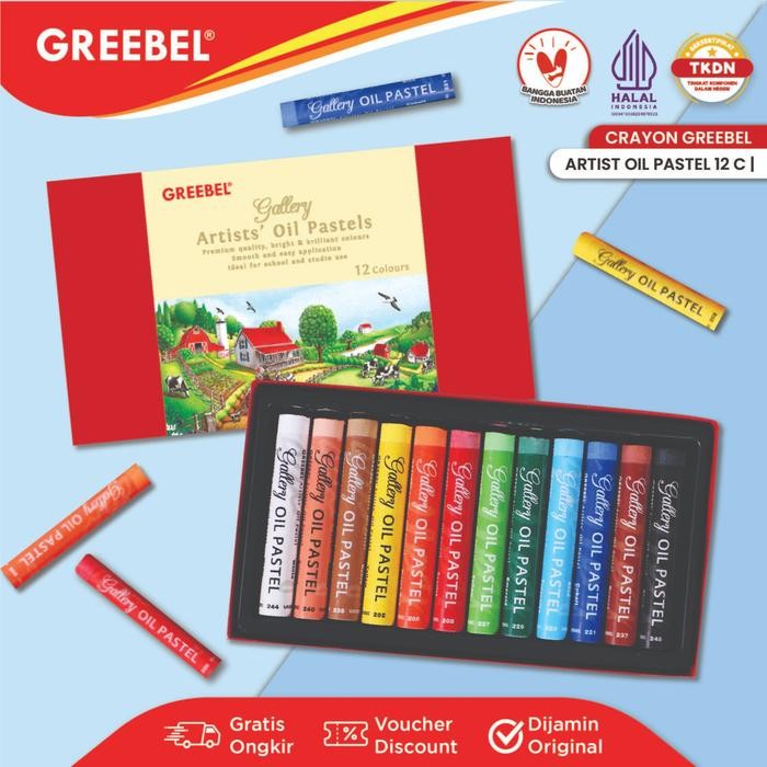 

GREEBEL Crayon Krayon ARTIST OIL PASTEL / Krayon Oil Pastel / Mewarnai / Menggambar / Crayon Sekolah / Stationery - 12C